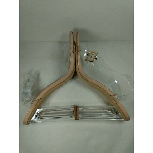 CAPE ROBBIN Maria-2 Clear Lucite Strappy Block Heel Sandal Womens 8.5 - Picture 5 of 9